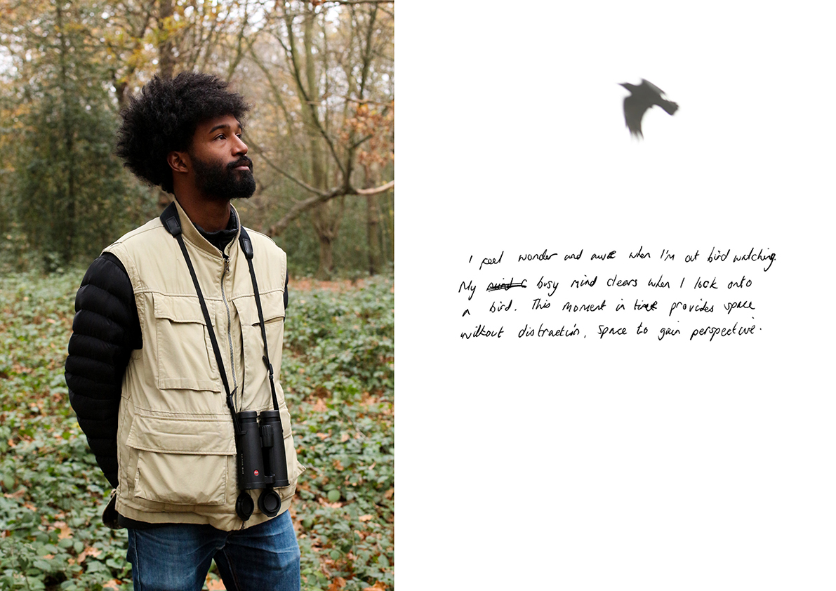 Nadeem Perera, founder of birdwatching group Flock Together, looks out into the trees.