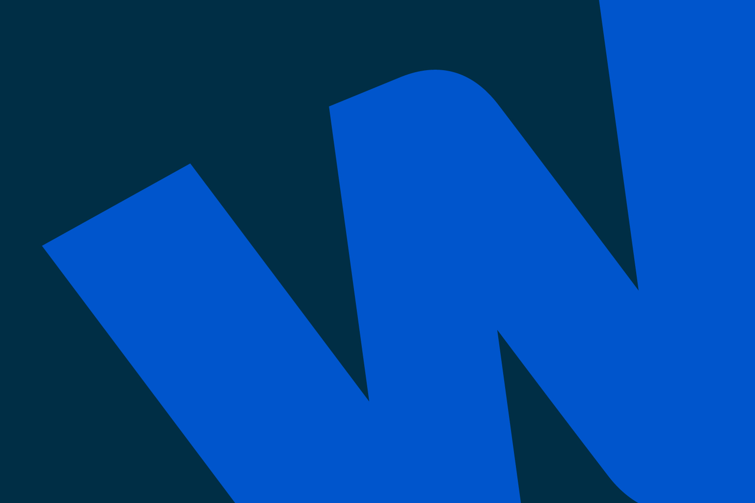 A bright blue letter W against a dark blue background.