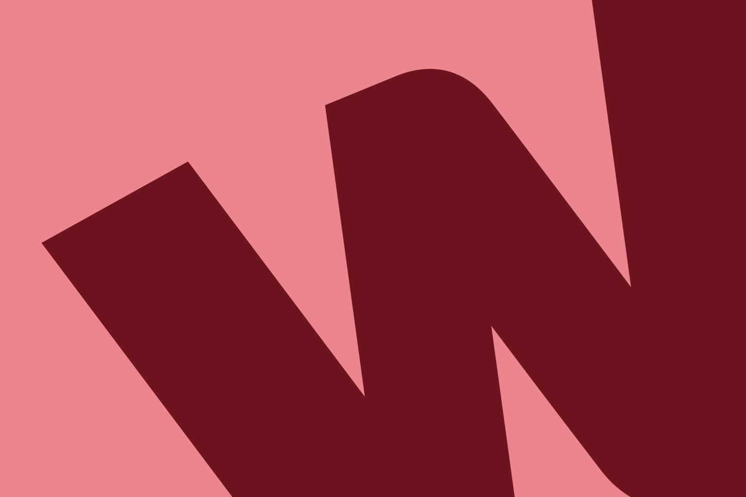 A red letter W against a pink background.