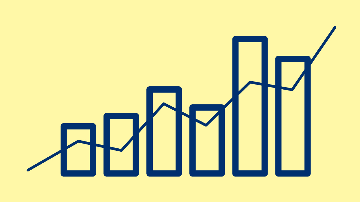 Illustration showing financial bar chart