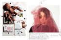 Portrait of a young woman next to the items in her mental health kit - toy spiders, other people's photos, book, writing journal, poem, photograph of parents, travel souvenirs