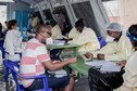 Health workers in the vaccination room during the COVID-19 vaccination campaign on May 5, 2021 in Goma, Democratic Republic of Congo.