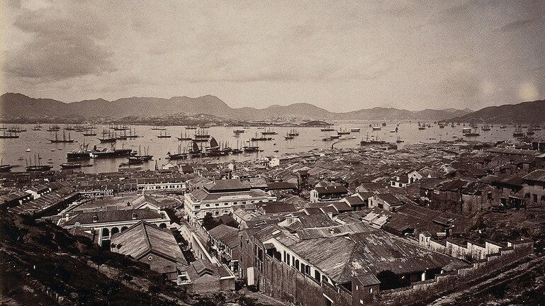 The Chinese town, West Point, Hong Kong. Photograph.