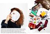 Portrait of a young woman next to the items in her mental health kit - glitter cushion, tartan gloves, wood burner, wiccan book, socks, earplugs, tea, cocoa, pinecones, crystals, chocolate, philosophy book