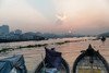 Boat driver with a mosquito net at Keraniganj port on the Buriganga river