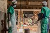 Medical staff at the Medecins Sans Frontieres monkeypox quarantine area in Zomea Kaka, in the Central African Republic