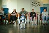 Zora the Robot Care-Giver helps people with communication and provides comfort and entertainment in a healthcare setting in France.